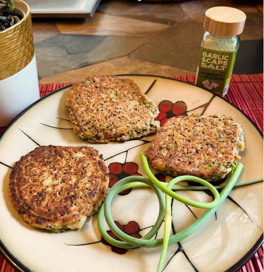 Quinoa Garlic Scape Patties
